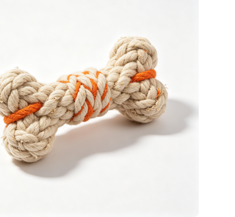 Oakliva - Premium Cotton Rope Dog Toy Durable Knot Teething Chew Toy for Small Medium Dogs