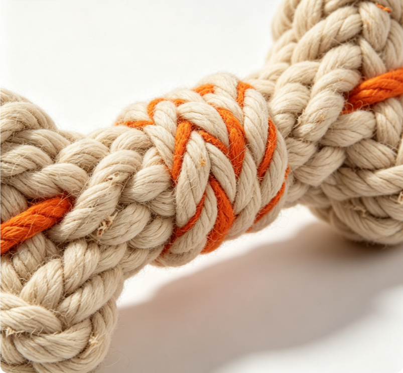 Oakliva - Premium Cotton Rope Dog Toy Durable Knot Teething Chew Toy for Small Medium Dogs